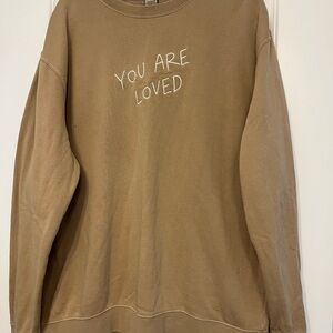 Women's Crew Neck Sweater - Tan
